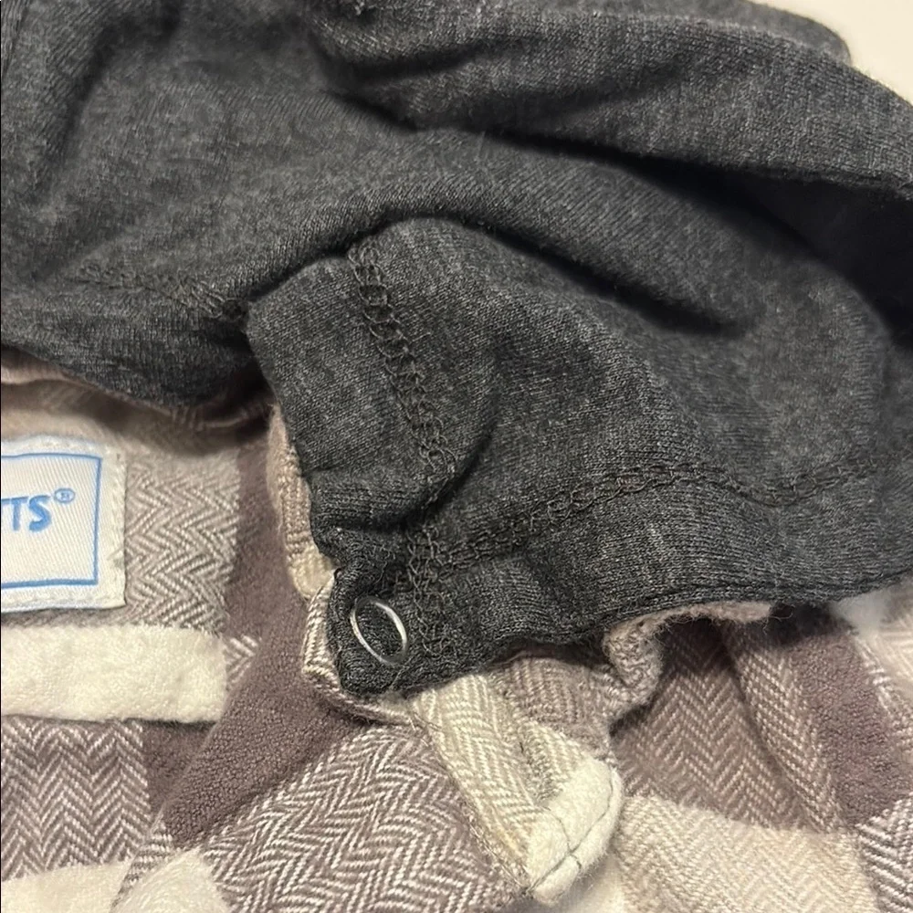 Gray and white Button Down Plaid Shirt